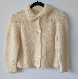 Unbranded Hand Made Cozy Cream Knit Women's Jacket Sz S